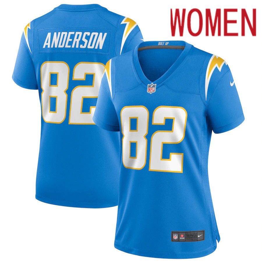 Women Los Angeles Chargers 82 Stephen Anderson Nike Powder Blue Player Game NFL Jersey